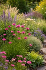 A barátszegfű rózsaszín virágai.