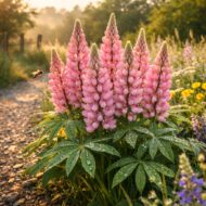 A lupinus gallery pink azaz a rózsaszín virágú csillagfürt napfénybe