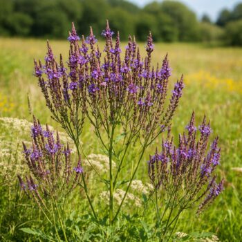 Verbena hastata – Légies lila virágzás nyári mezőben