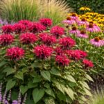 A kárminpiros méhbalzsam a napos helyre való, méh- és beporzóbarát növények közé tartozik.