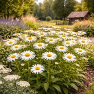 A Leucanthemum x superbum azaz a margaréta bokros állapota látható a képen