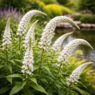 Az évelő növények lágyítják a kert vonalait.