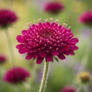 A knautia macedonica virága közelről