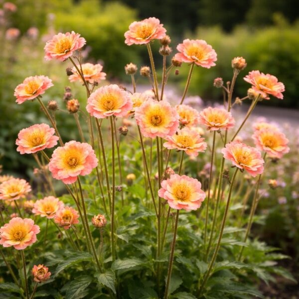 A geum mango lassi azaz a gyömbérgyökér virágzása látható a képen