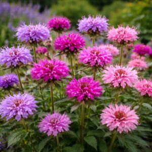 A monarda didyma mix azaz a méhbalzsam természetes fényben .