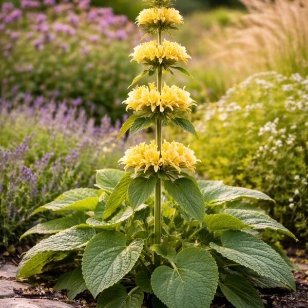 A Phlomis russeliana teljes virágzásban.