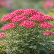 Teljes virágzásban lévő rózsaszín cickafark.