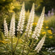A veronicastrum virginicum album azaz a fehér virginiai veronika természetes fénybe