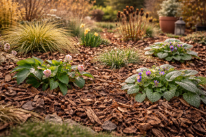 évelők teleltetése mulcsozással