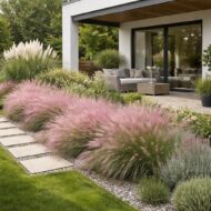 Muhlenbergia capillaris azaz a vattacukorfű modern kertben